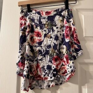 Ballet Bullet Skirt - Floral Navy and Red Swing